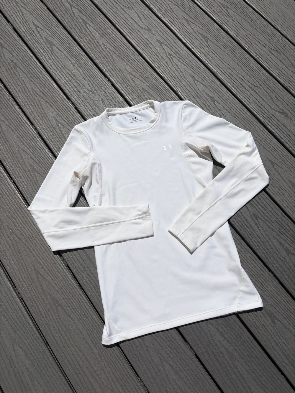 Under Armour Cold Gear White Long-Sleeve Performance Tee